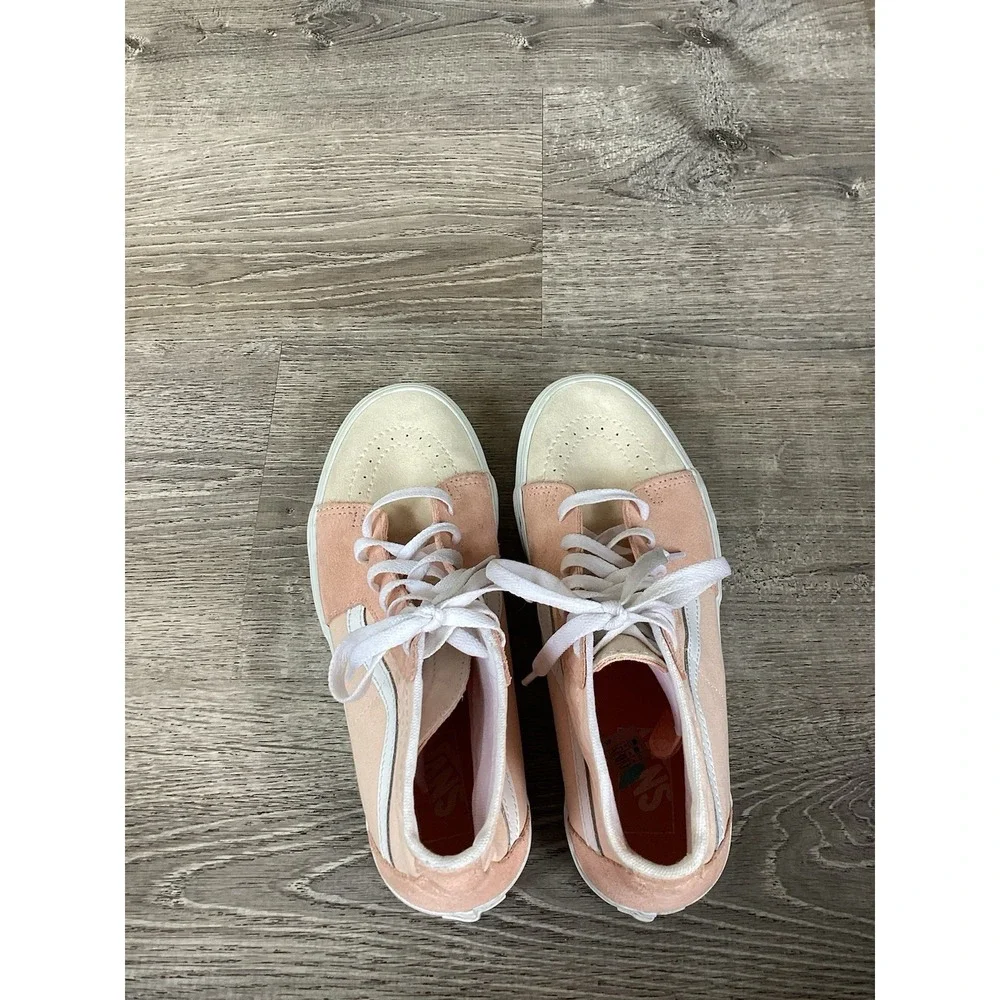 Vans Sk8-Hi Womens size 9.5 Tapered Stackform Pink Suede High Top Shoes Platform